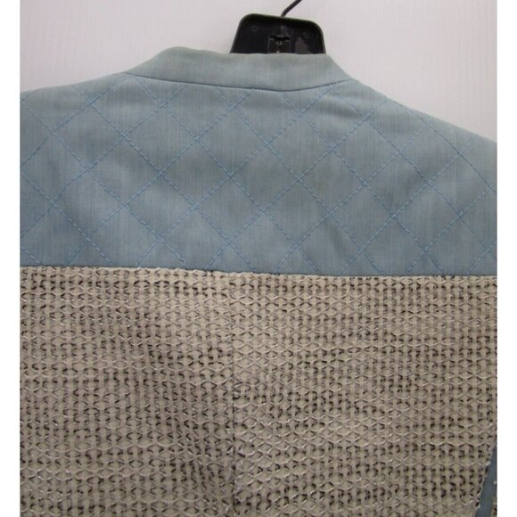 Karen Millen Jacket 10 White Motorcycle Biker Tweed Full Zip Crop * - Picture 7 of 14